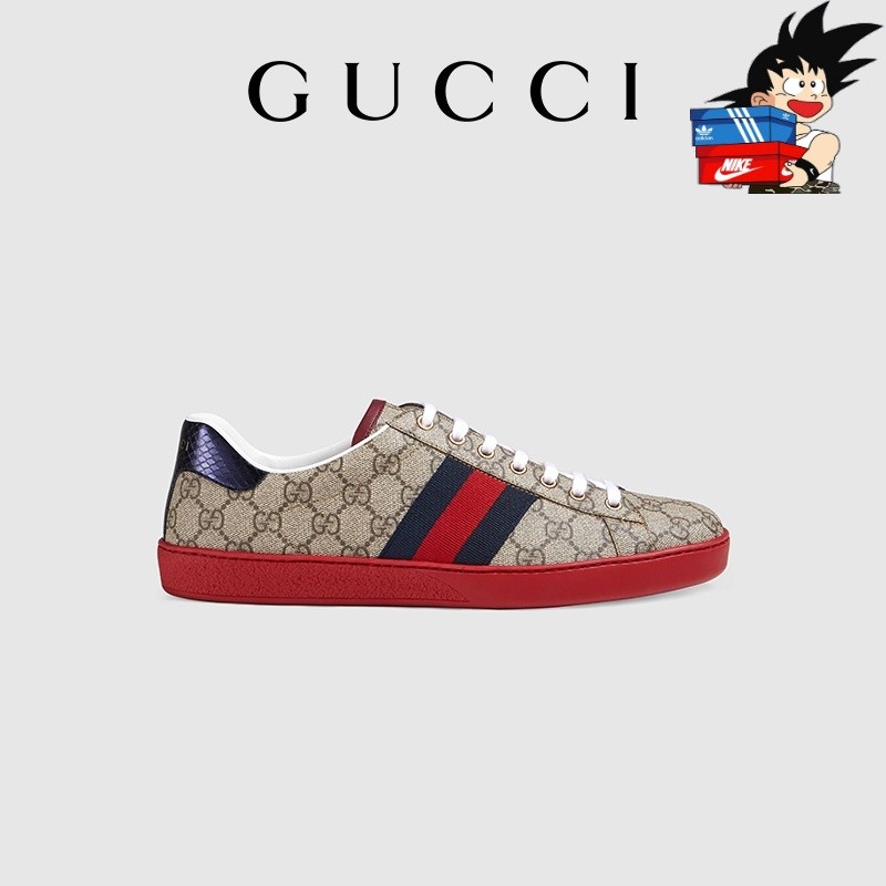 Gucci Ace Series Men GG Supreme Canvas รองเท้าผ้าใบ