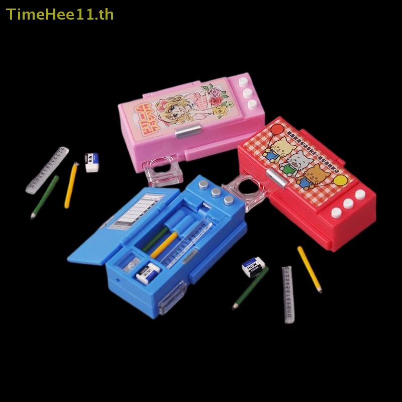 TimeHee 1 ชุดฉากจําลองกล่องดินสอรุ่น Play House การออกแบบเหมือนจริงกล่องเครื่องเขียน Miniature ตุ๊กตาดินสอแกล้งทําเป็นของเล่น TH
