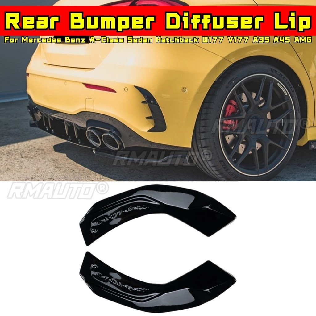 สําหรับ Mercedes Benz A-Class Sedan Hatchback W177 V177 A35 A45 AMG Body Kit ด้านหลังกันชน Diffuser 
