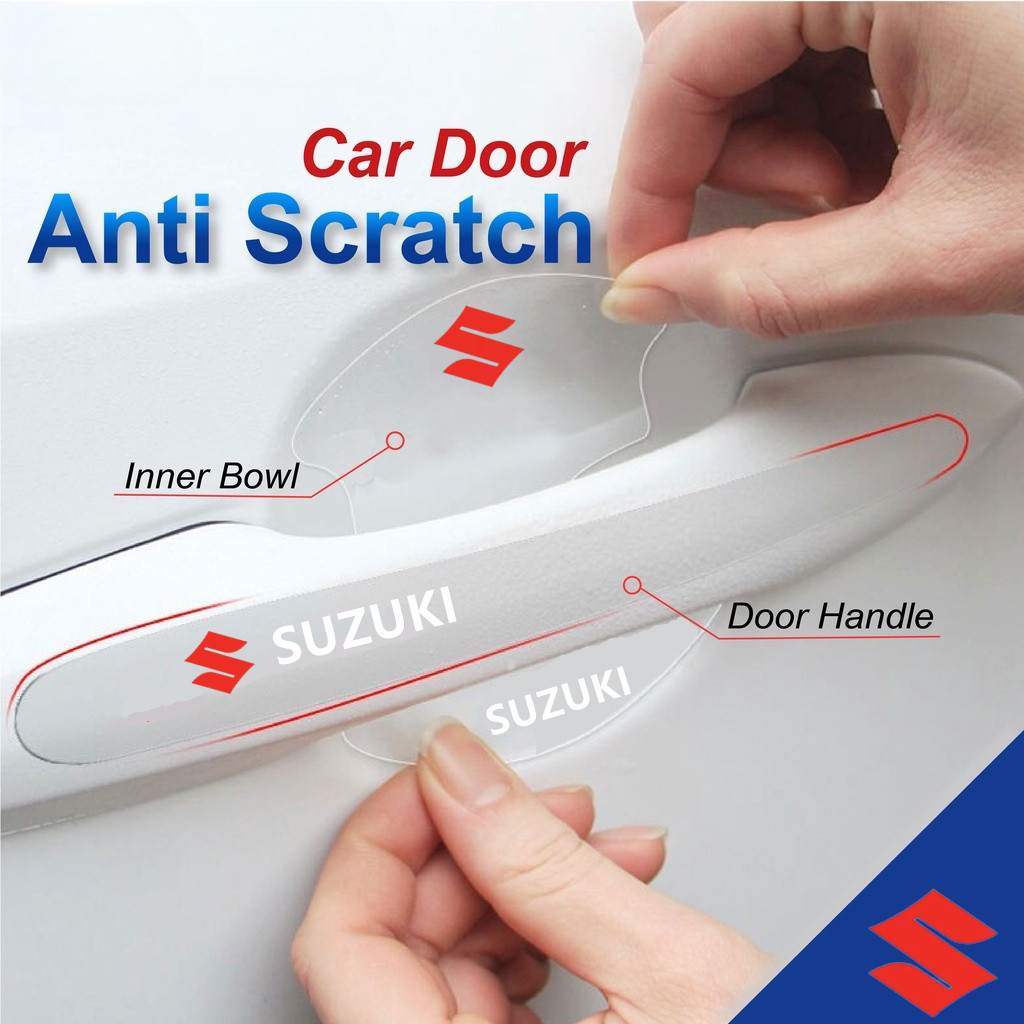 4 ชิ้น/เซ็ต Suzuki Car Door Handle Protector ฝาครอบชามด้านใน Anti Scratch สติกเกอร์