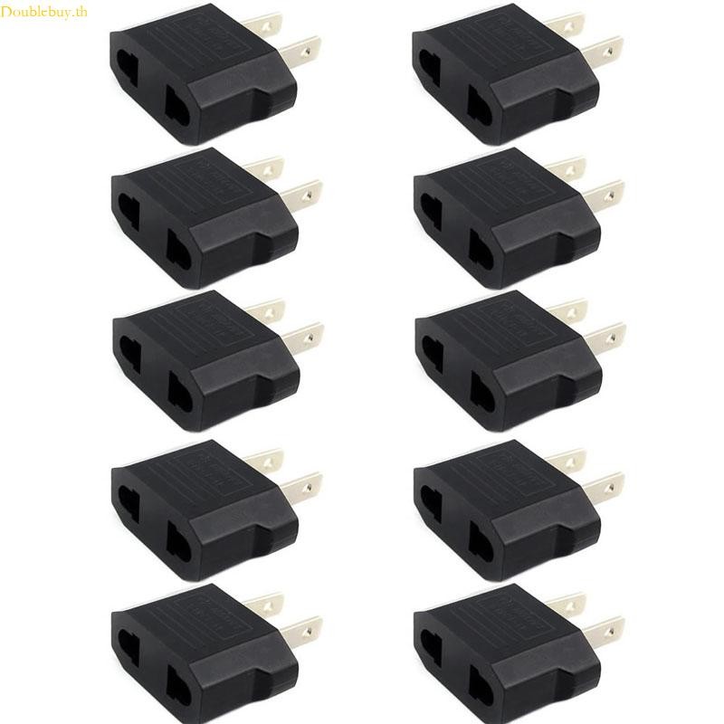 Doublebuy 10 ชิ้น US EU ถึง US Euro Euro Euro Euro Euro Euro Euro Plug Converter Travel Adapter ซ็อก