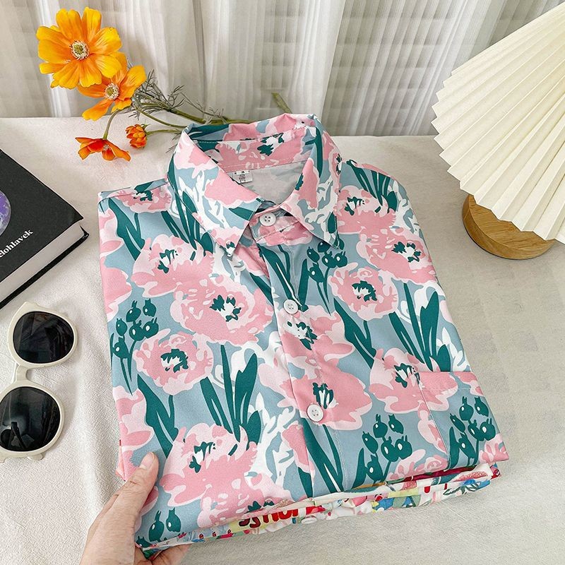 เสื้อฮาวายลายดอกไม้แขนสั้น ทรงหลวม สำหรับผู้หญิง thumbnail 9