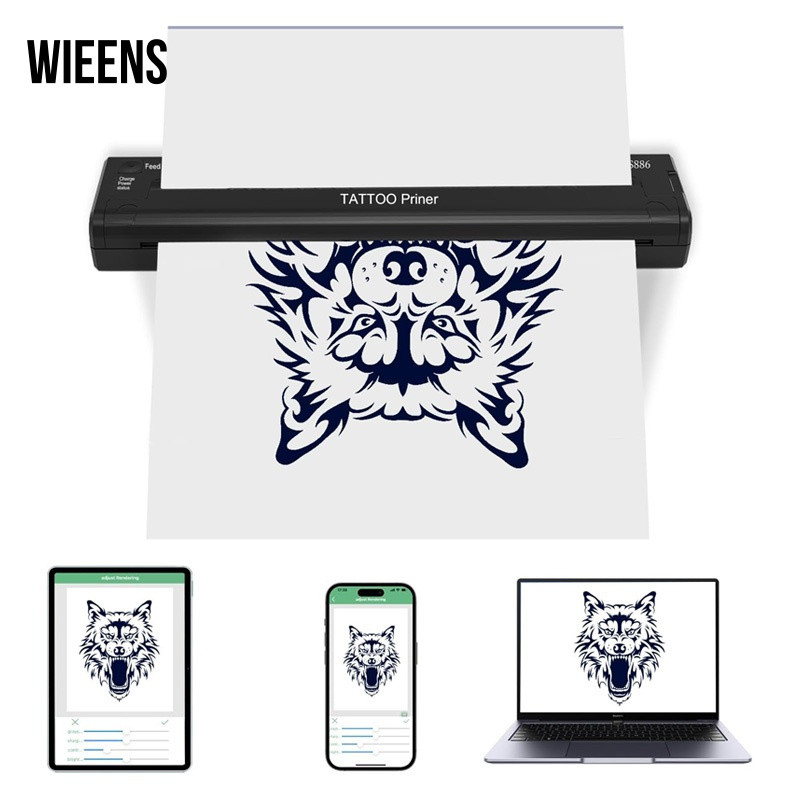 เครื่องสักลายฉลุแบบไร้สายคุณภาพสูงเครื่องสักแบบกดด้วยความร้อนเครื่องลอกลวดลายตาม ats886