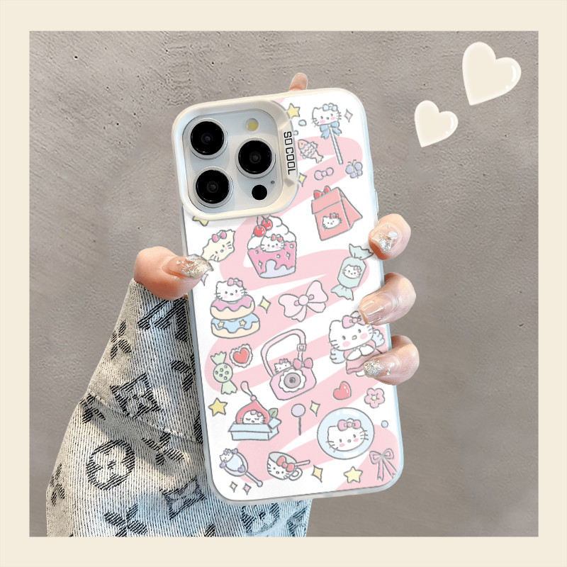 เคสโทรศัพท์มือถือแบบนิ่ม ใส กันกระแทก ลายเฮลโลคิตตี้ สําหรับ iPhone 15 14 13 12 11 Pro Max X Xr Xs Max 7 8 Plus SE2020 Realme VIVO VIVO Redmi
