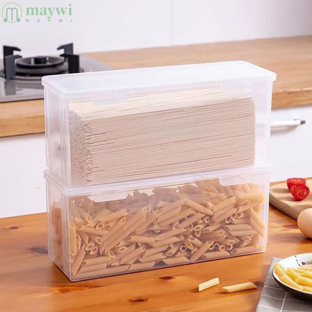 Maywi กล่องเก็บเส้นก๋วยเตี๋ยว พลาสติก ความจุขนาดใหญ่ ใช้งานง่าย พร้อมฝาปิด สําหรับบ้าน ห้องครัว ตู้เย็น 2 ชิ้น
