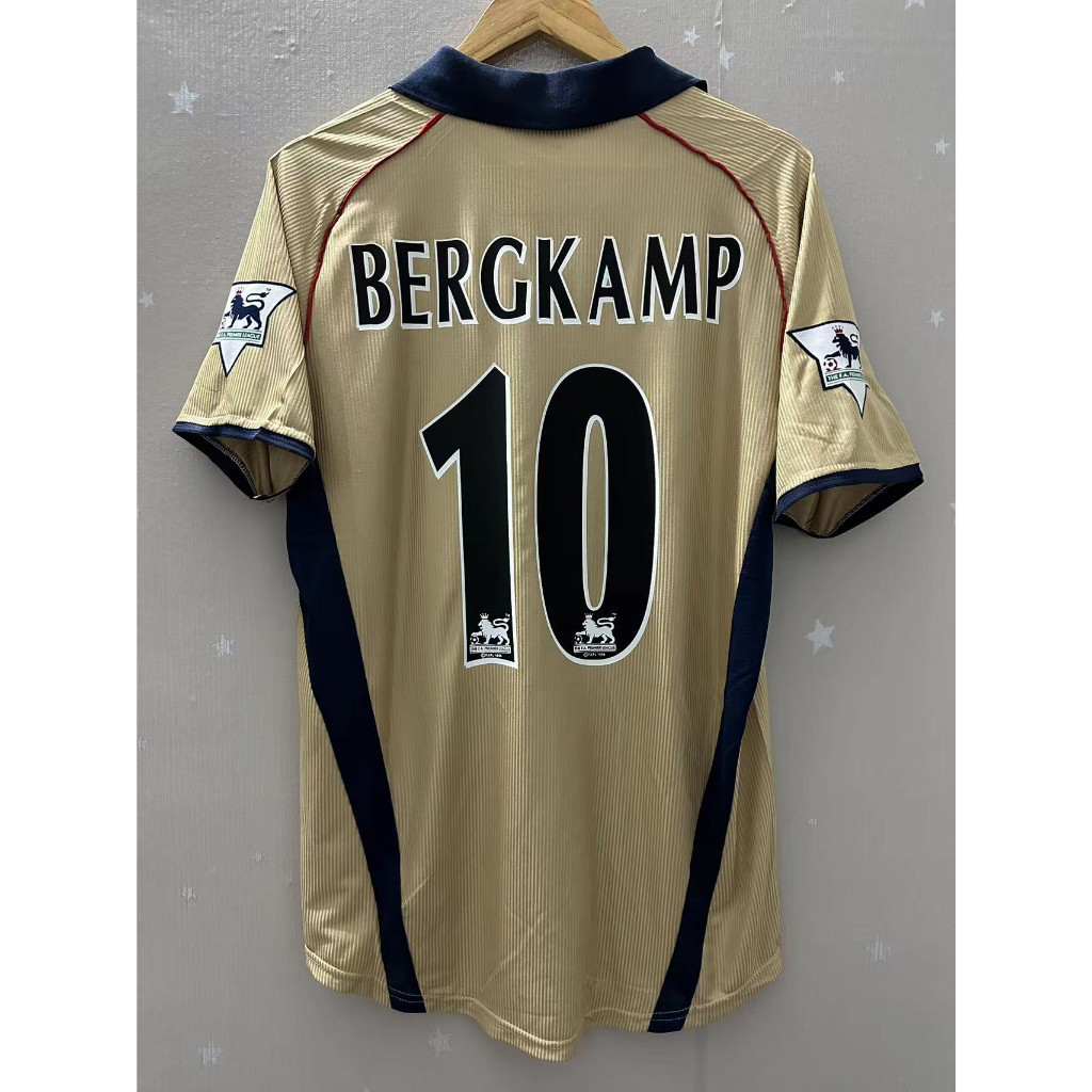 01-02 Arsenal BERGKAMP HENRY คุณภาพสูง Away Retro Football Jersey เสื้อยืดที่กําหนดเอง