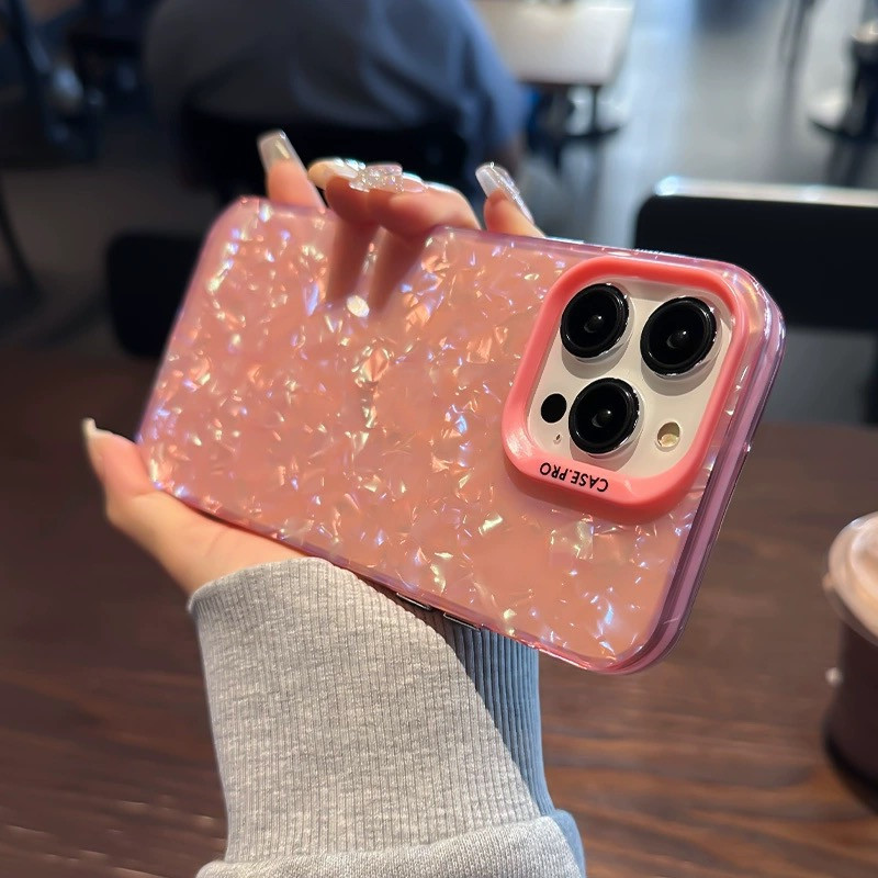 [ลายเปลือกหอย Imd เปลือกแข็ง / ชมพู] เคสโทรศัพท์ iPhone x xr xs max 11 12 13 14 15 pro