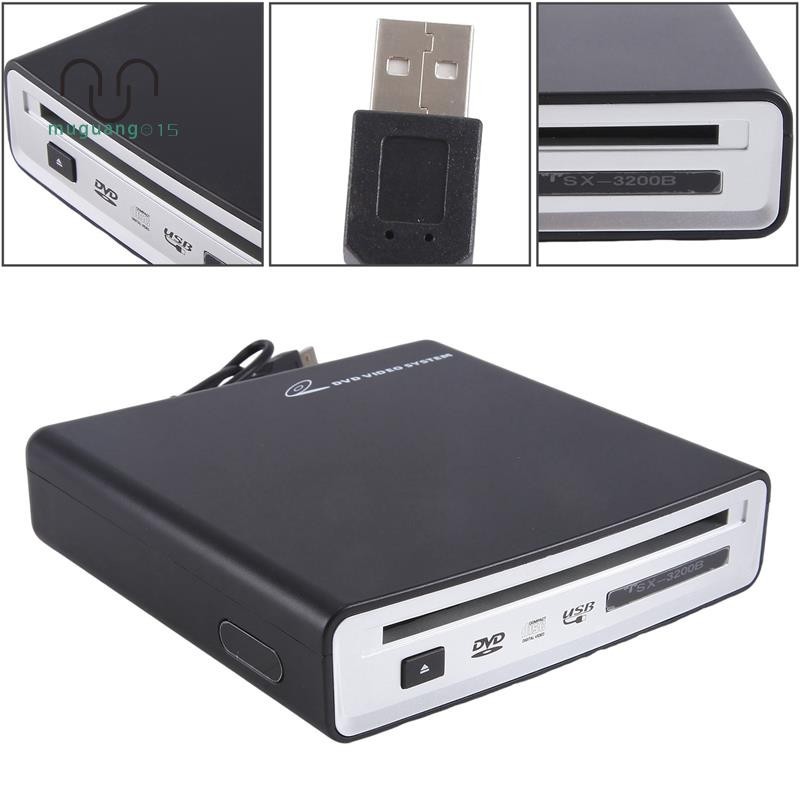 『muguang15』กล่องเครื่องเล่นแผ่น Cd DVD วิทยุ USB2.0 สีดํา สําหรับ Android 1 ชิ้น