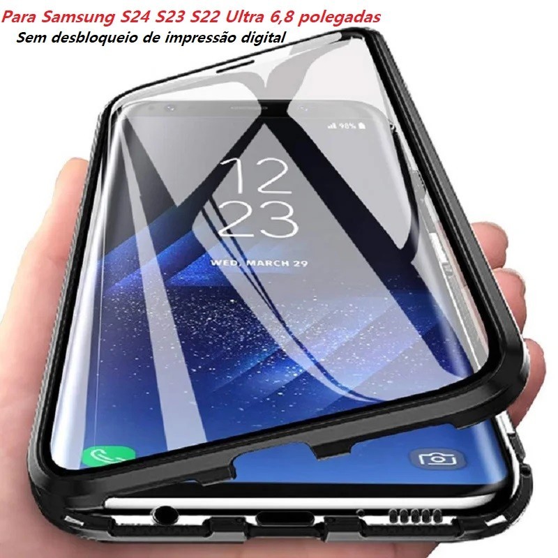 เคสโทรศัพท์มือถือแบบแก้ว แม่เหล็ก สองด้าน สําหรับ Samsung Galaxy S24 S23 S22 S21Ultra A53 A14 A13 A23 A24 Note 20Ultra S23FE S20FE