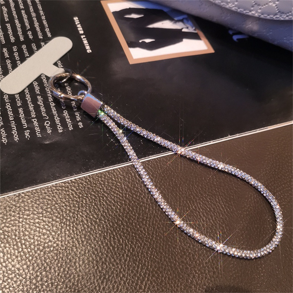 สายคล้องข้อมือ ประดับเพชร หรูหรา สําหรับ iPhone 15 14 13 12 11 Pro Max Samsung OPPO VIVO USB - รูปที่ 7