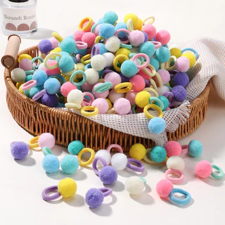 20/40 ชิ ้ นเด ็ กวงผมยืดหยุ ่ นสาวตุ ๊ กตาลูกบอลยางสําหรับเด ็ ก Sweets Scrunchie คลิปอุปกรณ ์ เสริมผมเด ็ ก