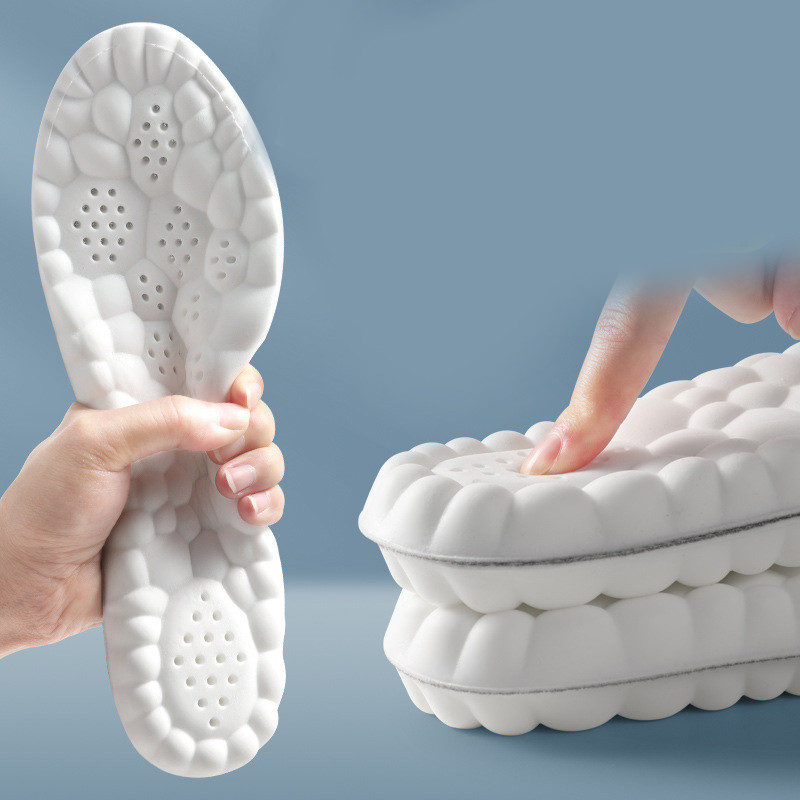 ความยืดหยุ่นสูง Latex Sport Insoles แผ่นรองเท้านุ่ม Arch สนับสนุน Orthotic Insoles Breathable ระงับกลิ่นกาย Shock Absorption Cushion