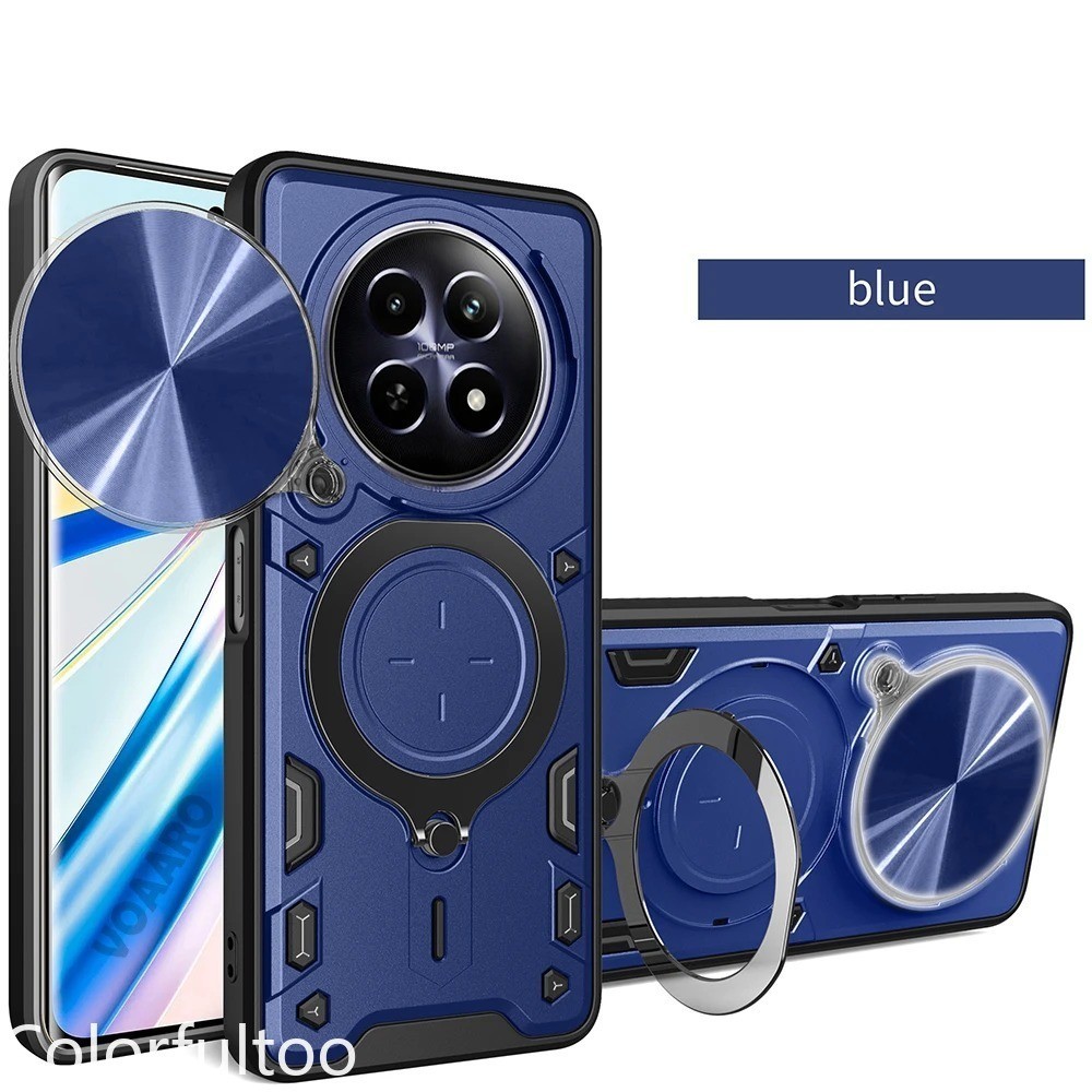 Realme 14X สไลด์ Push ดึงเลนส์กล้องป้องกันเคสโทรศัพท์สําหรับRealme 13 12 Pro Plus 12Pro + 13 + 12 + Realme13Pro 5Gผู้ถือแหวนแม่เหล็กวงเล็บเกราะกันกระแทกปลอกปกหลัง - รูปที่ 6