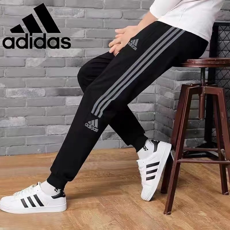 พร้อมส่งจากไทย!ADIDASกางเกงลำลองผู้ชายทรงบางและทรงหล่อ นุ่มสวมใส่สบาย