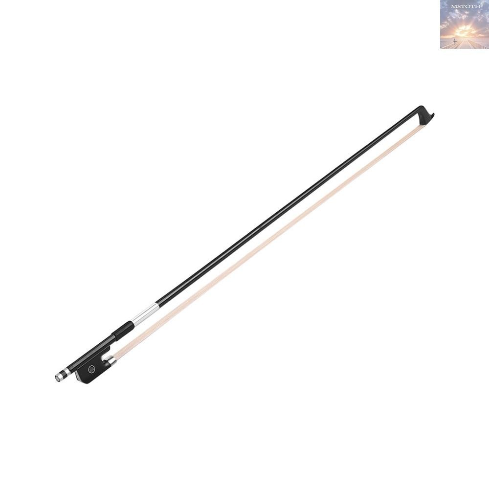[MSTH ] 4/4 Cello Violoncello Bow Well Balanced คาร ์ บอนไฟเบอร ์ รอบ Stick Ebony กบสีขาว Horsehair Cello อะไหล ่ อุปกรณ ์ เสริม