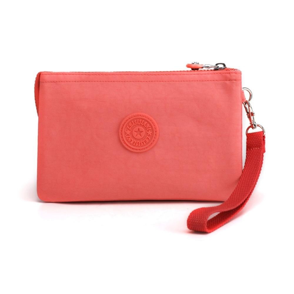 CARAMELO Canvas Wallet กระเป๋าใส่เหรียญหลายชั้นแบบพกพา Simple Large capacity Nylon Money Handbag ID บัตรเครดิต