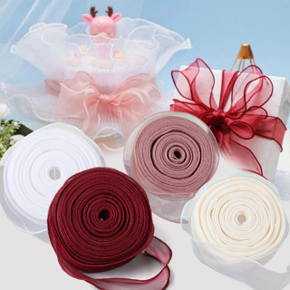 50Yards Fishtail เส้นด้ายริบบิ้น Wave Edge Organza ลูกไม้ Di…