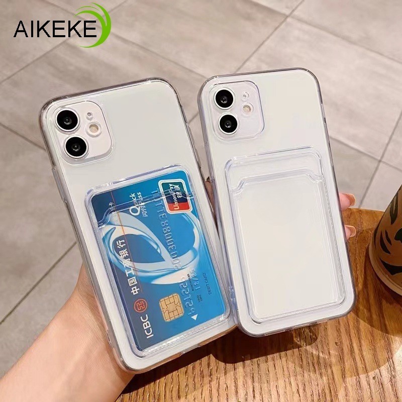 ใช ้ งานร ่ วมกับ OPPO A17K A17 A16K A16E A15 A15S A12 A11K A11 A12S A8 A7 A7X A3S A1K F19 F15 F9 R17 โทรศัพท ์ โปร ่ งใสตําแหน ่ งภาพถ ่ ายกระเป ๋ าสตางค ์ ผู ้ ถือบัตรฝาครอบ