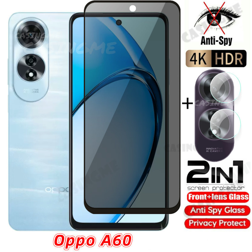 Oppo A60 2024 กระจกนิรภัยส ่ วนตัว Anti-Spy Full Cover Screen Protector Anti Peek ความเป ็ นส ่ วนตัวฟิล ์ มสําหรับ Oppo A60 OppoA60 60 60A CPH2631 4G 5G 2024 Anti Peek ความเป ็ นส ่ วนตัวฟิล ์ ม