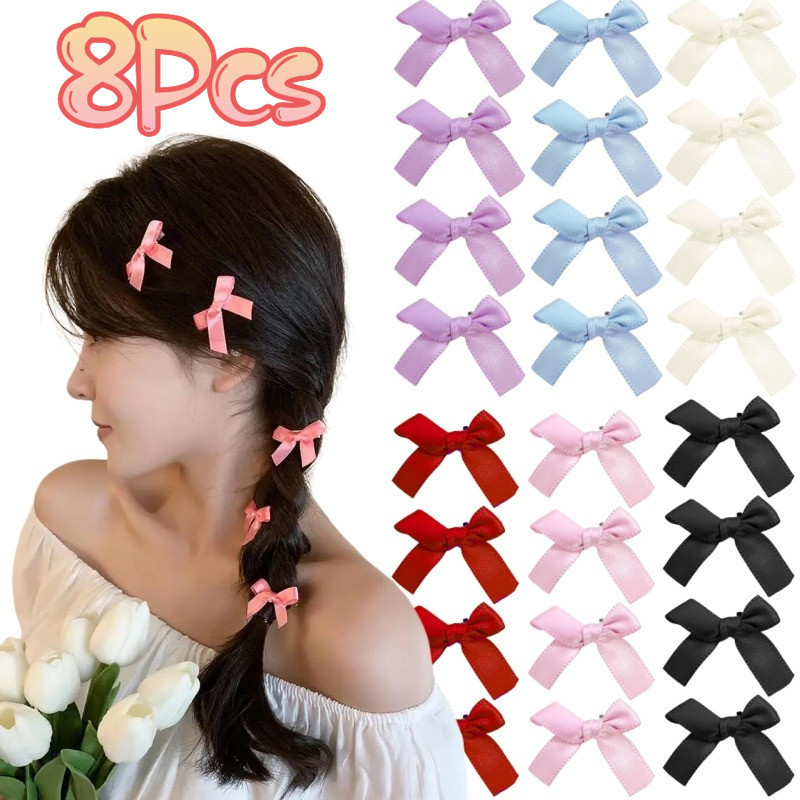 หญิง2024ฤดูร้อนใหม่น่ารักโบว์ด้านเรียบกิ๊บริบบิ้น