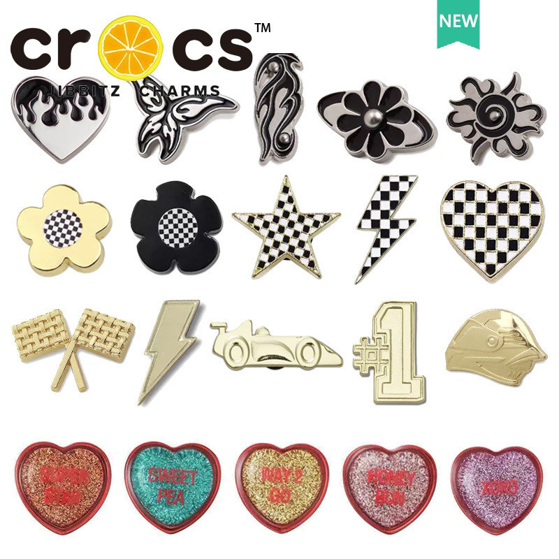 โลหะ jibbitz crocs แท้ กระดุมรองเท้า charm รองเท ้ าโลหะดอกไม ้ คุณภาพสูง Texture Alloy รองเท ้ าอุปกรณ ์ เสริม