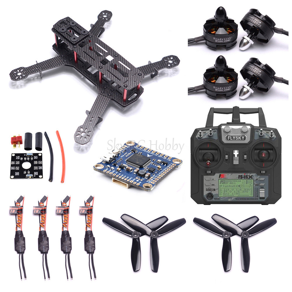 SK QAV250 250mm Carbon Fiber Quadcopter Frame Kit 2204 2300kv Motor Simonk 12A ESC F4 V3S Flight Con