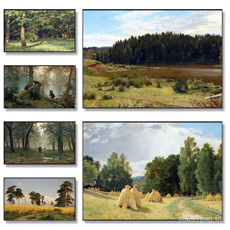 Ivan Shishkin ที่มีชื่อเสียงรัสเซียจิตรกร Realism ภูมิทัศน์งานศิลปะโปสเตอร์ผ้าใบภาพวาด Wall Art ภาพสําหรับห้องตกแต่งบ้าน LTMC