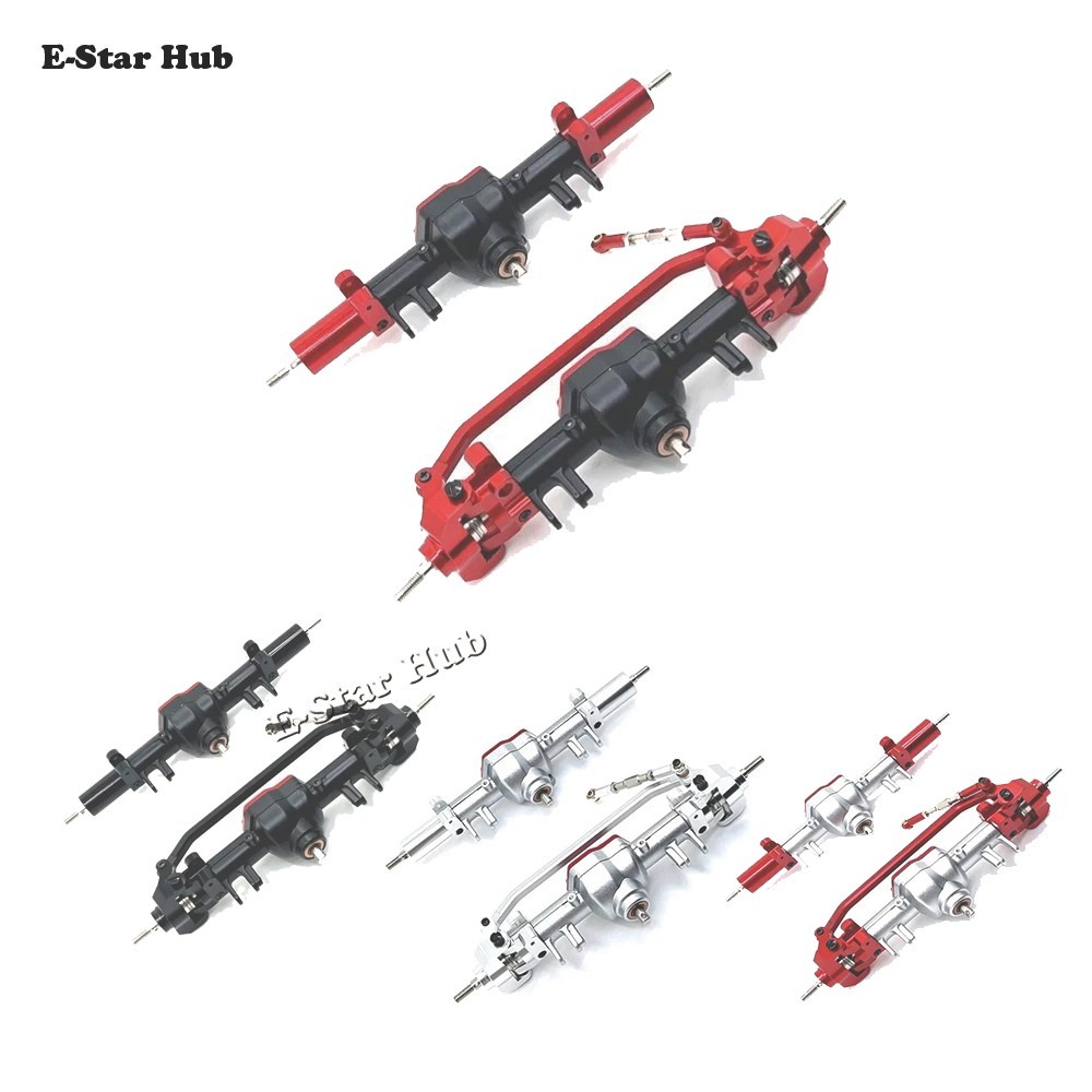 อัพเกรดโลหะด ้ านหน ้ าและด ้ านหลังสะพานเพลา Differential Assembly ชุดสําหรับ MN128 MN86 G500RC รถบรรทุก RC Rock Crawler รถพอร ์ ทัลเพลา Refit อัพเกรดอะไหล ่ อุปกรณ ์ เสริม