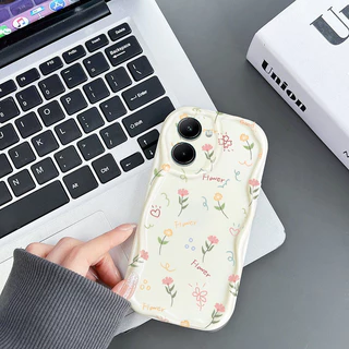 เคสโทรศัพท์กันกระแทกลายดอกไม้เล็กแบบเต็มหน้าจอ Vivo Y03 Y18E Y18 Y28 4G เคสนิ่มใสเคสป้องกัน