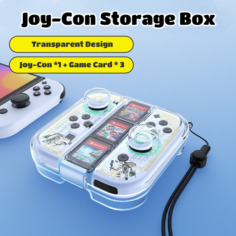 กล่องเก็บของ Joy-Con พร้อมช่องเสียบการ์ดเกม 3 ช่องสําหรับ Nintendo Switch / OLED Joy-Con กระเป๋าเดินทางป้องกันฝุ่นแบบพกพา