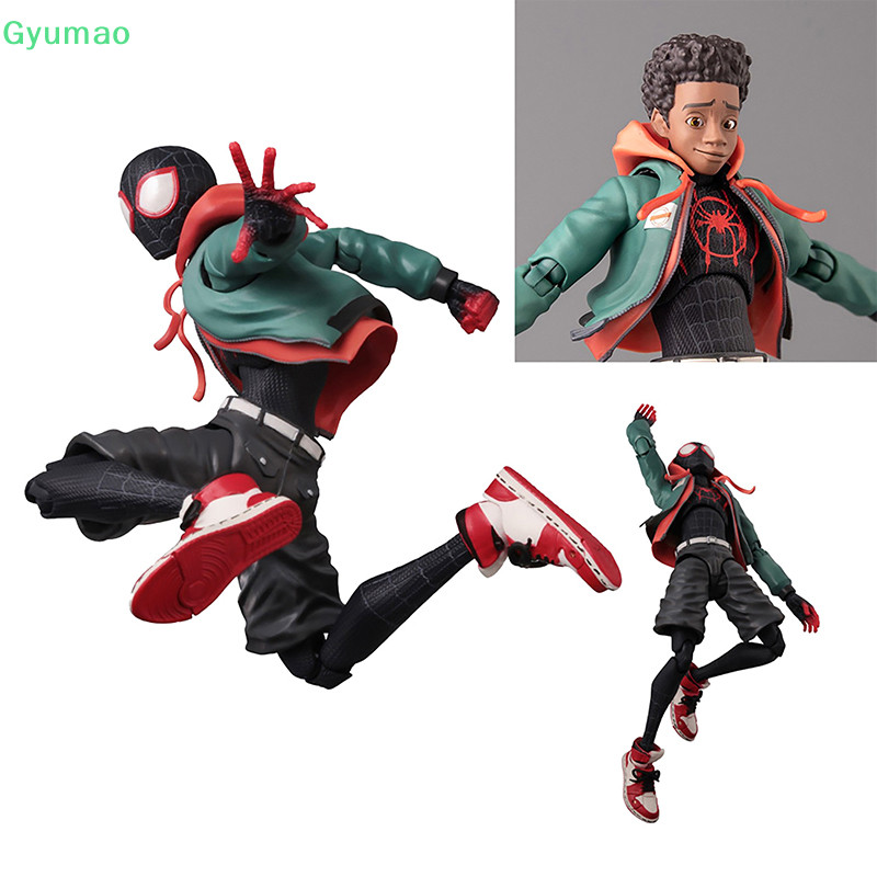 [Gyu ] Action Spiderman Miles Morales Action Figure Model Spider-Man Into The Spider Verse Peter Parker Miles Figurine Toys TH