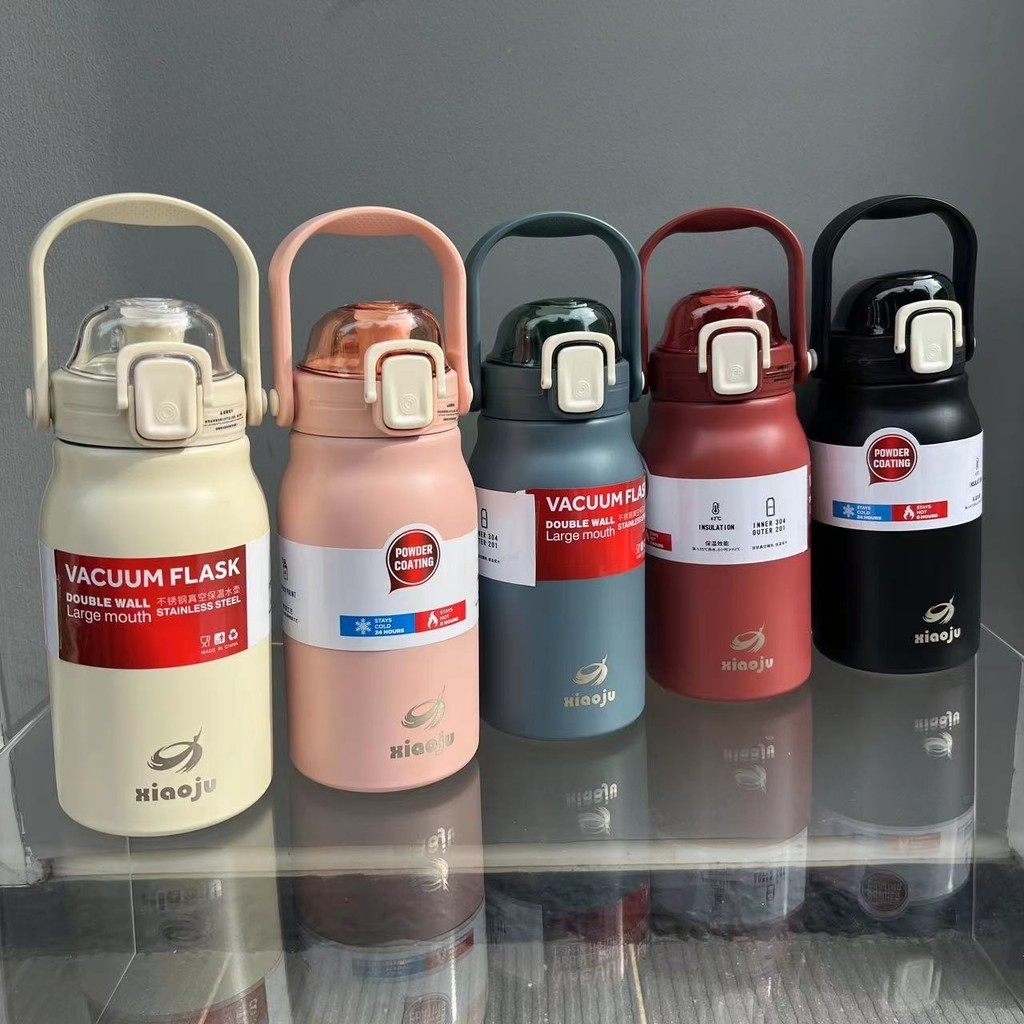 XIAOJU กระบอกน้ำสแตนเลสเก็บความร้อนเเละเย็น รุ่นหูหิ้ว 900ml 1300ml 1700ml