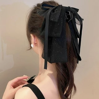 โบว ์ ตาข ่ าย Hairpin ผู ้ หญิงเกาหลีแฟชั ่ น Elegant ริบบิ ้ นผมคลิปอุปกรณ ์ เสริมผมสําหรับสาว