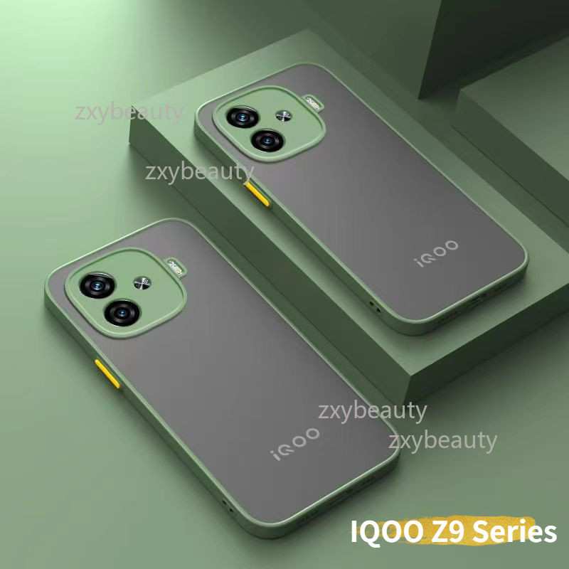 สําหรับ iQOO Z9 Z9X Turbo 2024 5G 4G เคสโทรศัพท ์ Matte โปร ่ งใสซิลิโคนกันกระแทกนุ ่ มปกหลังสําหรับ IQOOZ9 IQOOZ9X Z9Turbo กันชนกรณี
