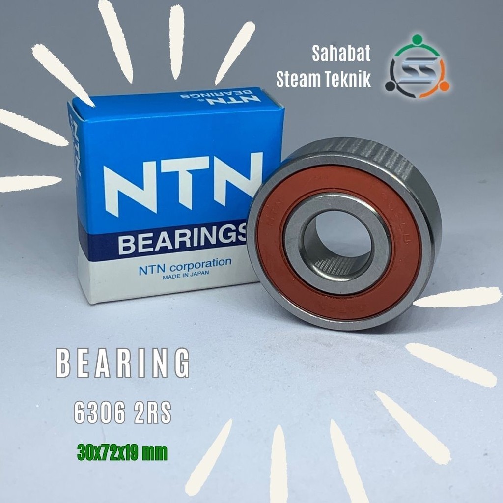 แบริ่ง NTN 6306 2RS Japan Bering Double Sided Rubber Cap Bearing Klaher เส้นผ่านศูนย์กลาง 30x72x19 ม