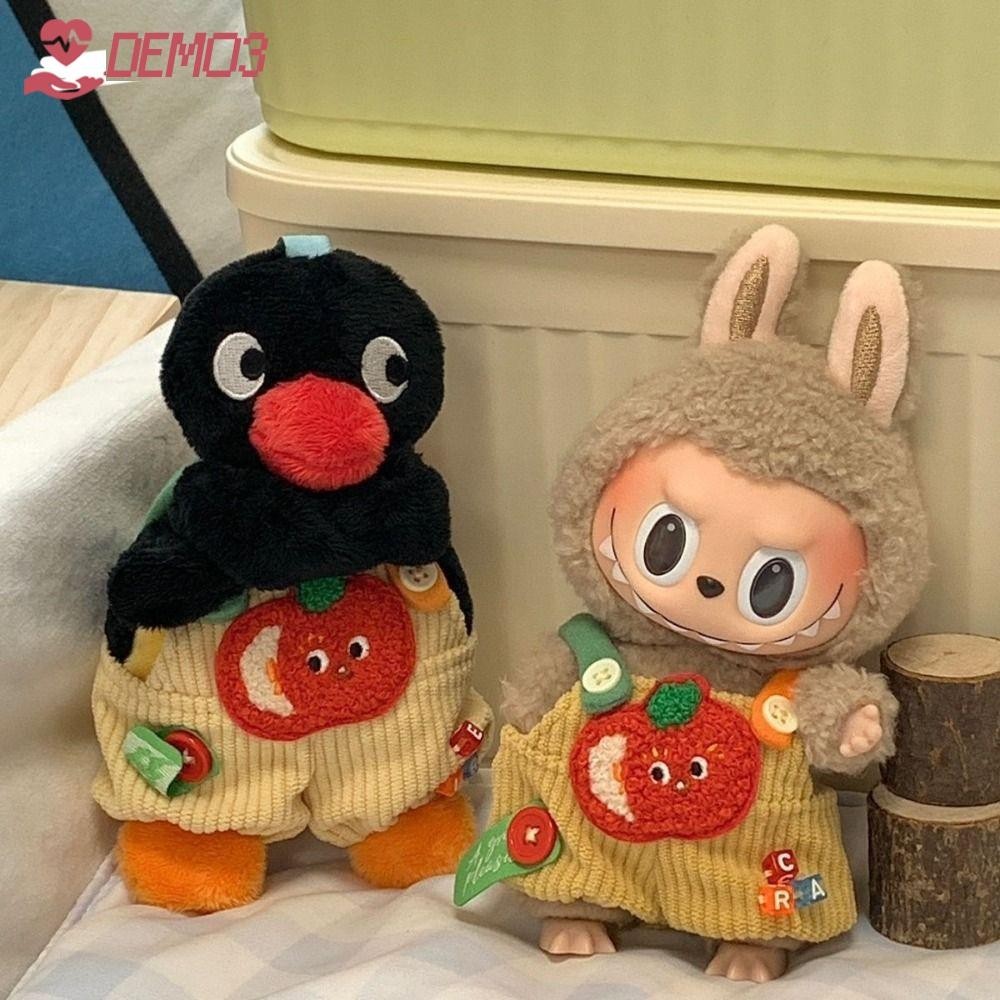 Demo3 Labubu ตุ๊กตาเสื้อผ้า, Kawaii ตุ๊กตา Overalls สําหรับ 17 ซม. Labubu ตุ๊กตาผ้าฝ้ายผ้ากางเกงขายเท่านั้นเสื้อผ้าแฟชั่นตุ๊กตาอุปกรณ์เสริม