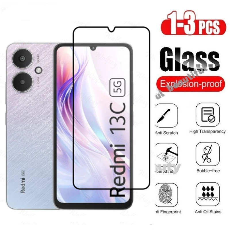 กระจกนิรภัยสําหรับ Redmi 13C 5G Glass Screen Protector Xiaomi Redmi13 C 14C 15C 13R 14R Redmi13C 4G 