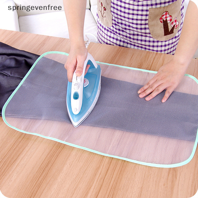 Springevenfree แผ่นป้องกันการรีดผ้าอุณหภูมิสูงในครัวเรือนผ้าตาข่ายที่รองรีดป้องกันฉนวนกันความร้อนกับแผ่นกด th