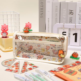 S66 กระเป๋าดินสอ สำหรับนักเรียน ลายคาปิบาร่า น่ารัก สินค้ามีพร้อมส่ง