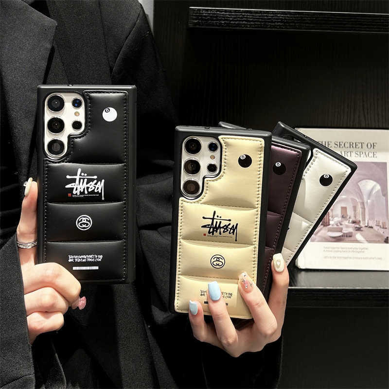 Samsung Galaxy S24 Ultra S23 Plus S22 Feather Fiber Down Jacket เคสโทรศัพท ์ 【Stussy 】 3D Puffer Anti-fall Soft Cover