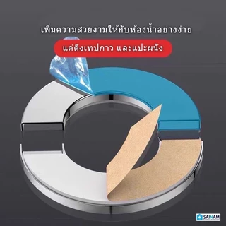 🇹🇭ส่งไวจากไทย แผ่นบังอาย เพลทสแตนเลส ฝาปิดท่อ รุ่นไม่ต้องถอดก๊อก ทำจากสแตนเลส ทนทาน ติดตั้งสะดวก Plate #22