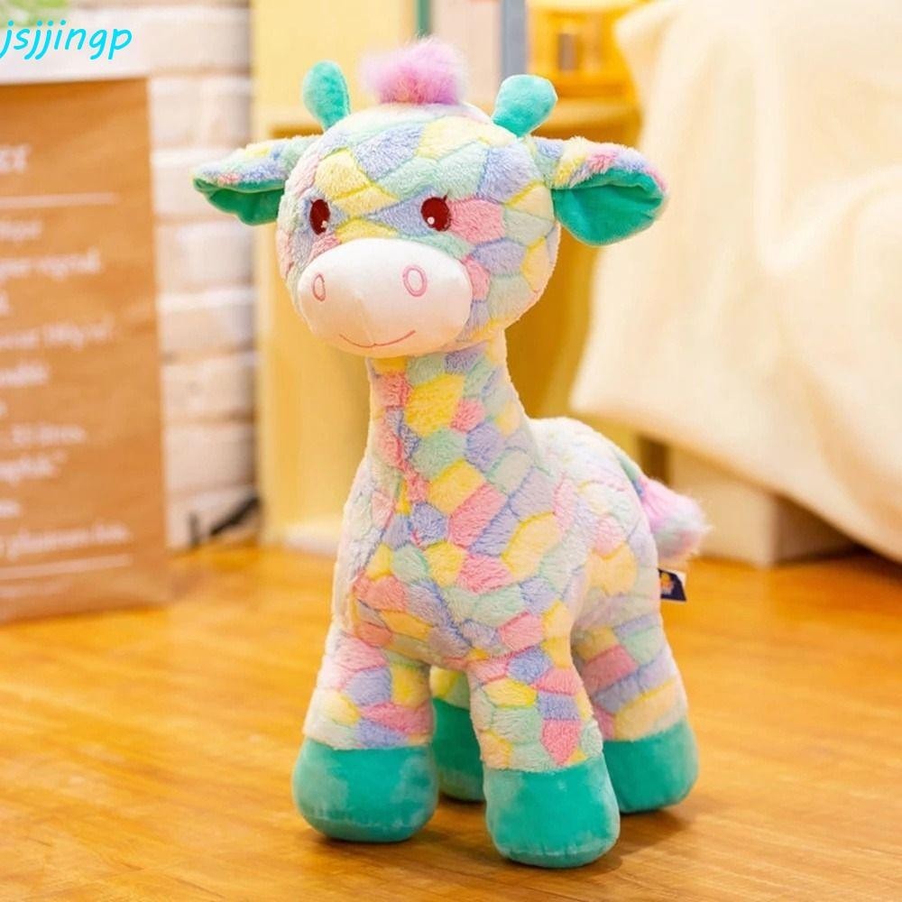 Jsjjingp Fawn ของเล่นตุ๊กตาเตียงโซฟาตกแต่ง Birthday ของขวัญยัดไส้สําหรับคริสต์มาสหมอนตุ๊กตาหมอนนุ่มตกแต่งบ้าน Rainbow ยีราฟ Plush