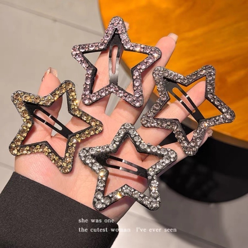 กิ๊บติดผม รูปดาวห้าแฉก คลิปผม bb กับ rhinestone ฝัง เหมาะสำหรับสาวน่ารัก คลิปผมนักเรียน