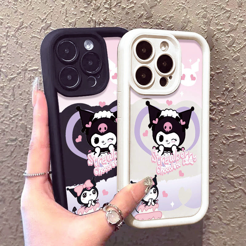 ปลอกสําหรับ iPhone 11 14 12 13 Pro MAX XR 7 8 Plus X XS MAX Love และน่ารักการ์ตูน Kuromi คู่นุ่มกันกระแทก Liquid Silicon Case