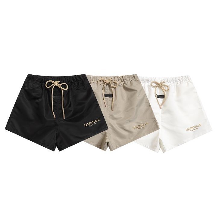 สไตล ์ ใหม ่ พร ้ อมสต ็ อก ESSENTIALS FEAR OF GOD FOG ป ้ ายเล ็ กกางเกงลําลองชายหาดไนลอน