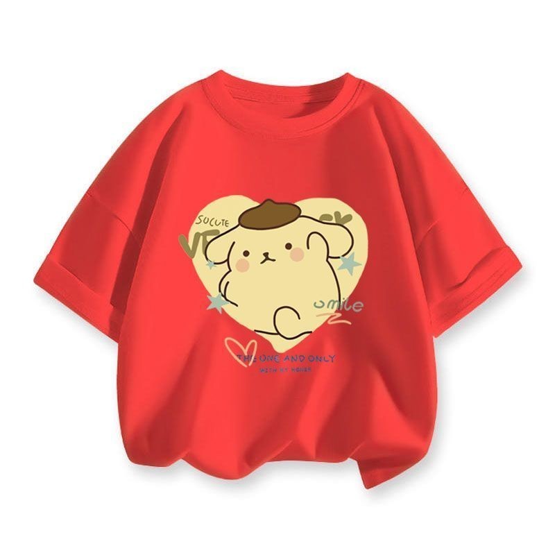 ฤดูร้อนใหม่พุดดิ้งสุนัขแขนสั้นเสื้อยืดเด็กครึ่งแขนสไตล์ตะวันตกอินเทรนด์ สูงสุด