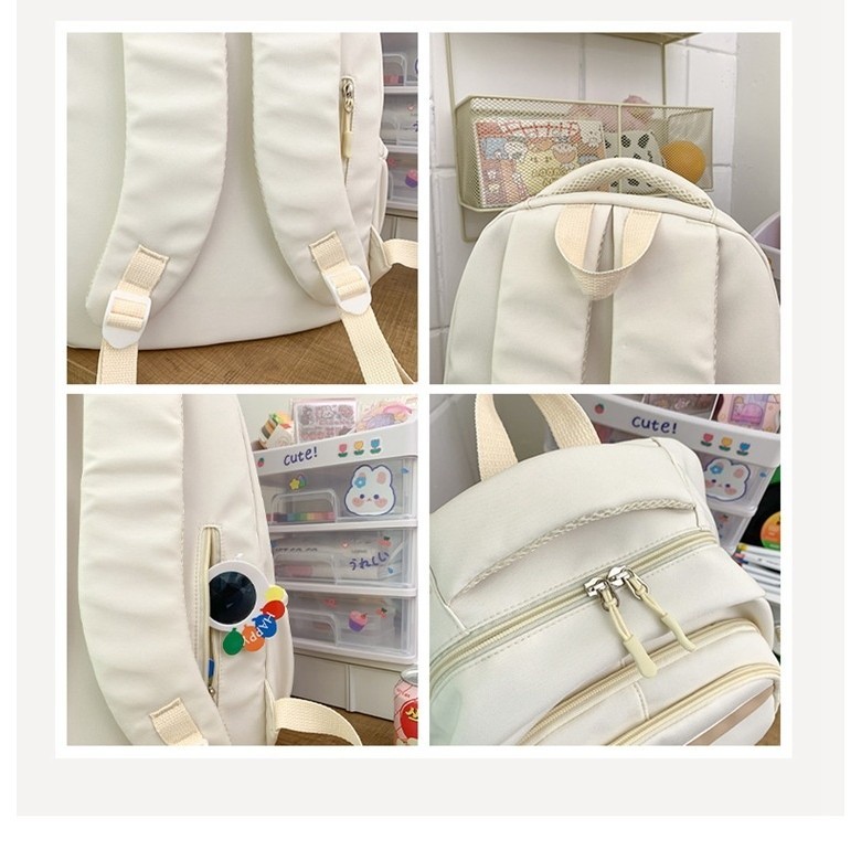 ใหม่กระเป๋านักเรียนเวอร์ชั่นเกาหลีของ อิน กระเป๋าเป้สะพายหลังหญิงที่เรียบง่ายแสงวิทยาลัยกระเป๋าเป้สะพ