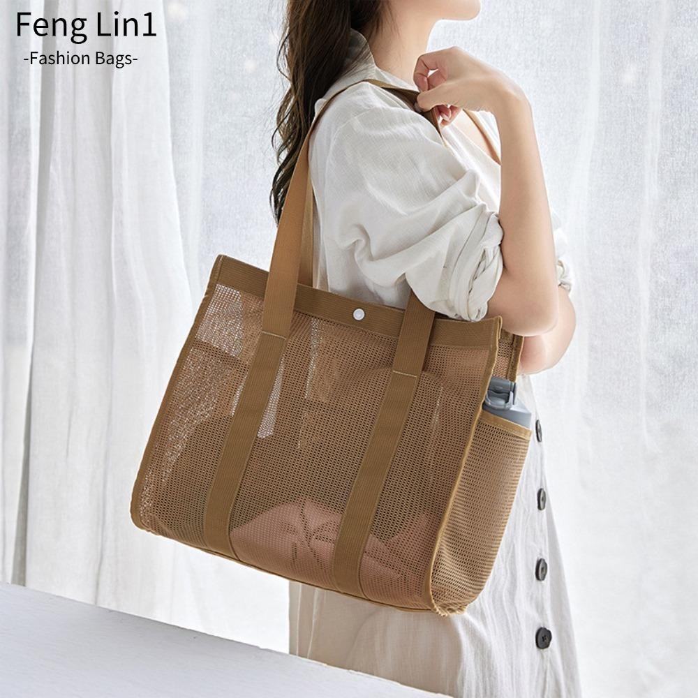 Fengling Beach Bag, กระเป ๋ าถือกระเป ๋ าว ่ ายน ้ ําความจุขนาดใหญ ่ แบบพกพา Quick Dry Mesh Wash Bag Travel