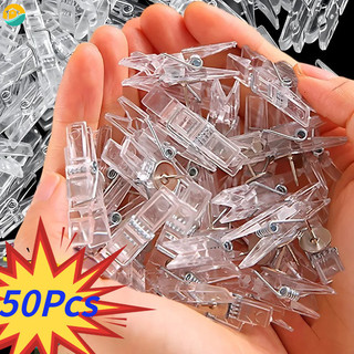 50 ชิ้น/ถุงมินิน่ารักภาพคลิปโปร่งใสฤดูใบไม้ผลิพลาสติกแขวนคลิป Photo Clamps ที่หนีบผ้า DIY Photo Wall ตกแต่งบ้าน
