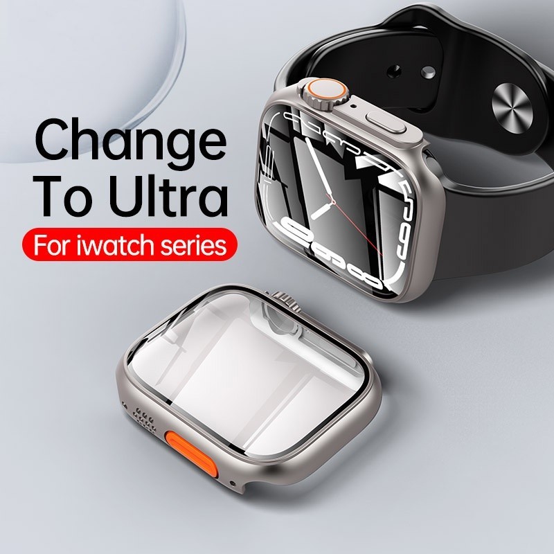 กระจก + กรณีสําหรับ แอปเปิล ดู 10 9 7 5 3 กับ พิเศษ 2 ป้องกันหน้าจอเปลี่ยนอัลตร้ากันชน ฉันดู อุปกรณ์เสริม 46 มม. 38/40 มม.44 มม.41/42 มม.45 มม